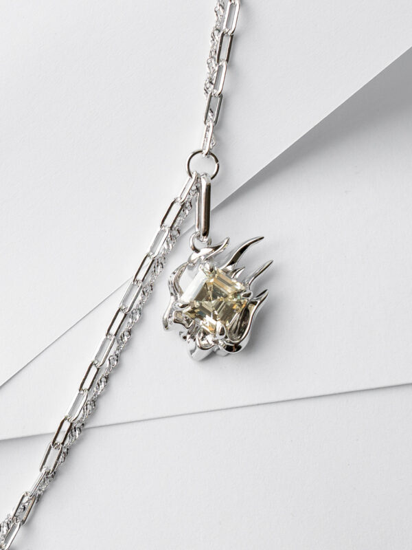 DUSK FIRE MIX-CHAIN NECKLACE - CITRINE - Image 5