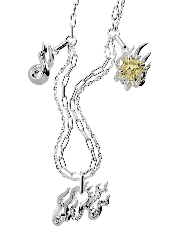 DUSK FIRE MIX-CHAIN NECKLACE - CITRINE