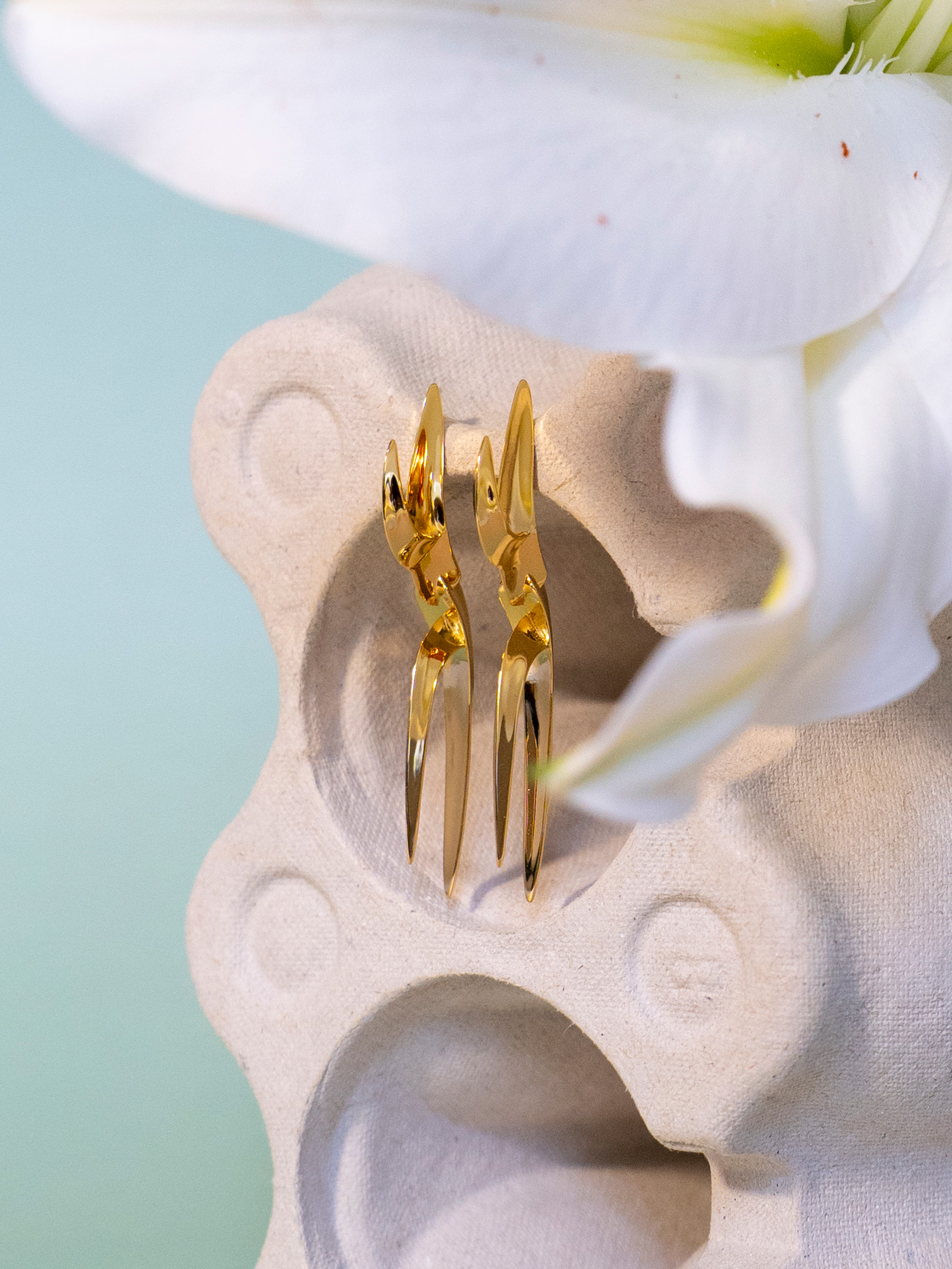 SAMTEN EARRINGS - GOLD VERMEIL - Image 2