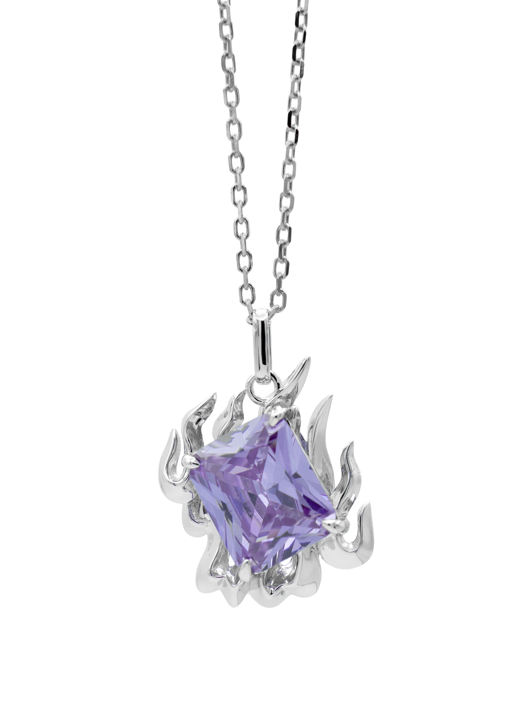 SIDPA LAVENDER GEM NECKLACE - RHODIUM VERMEIL