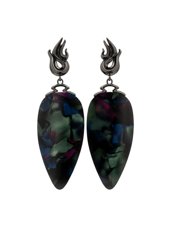 CHÖNYI EARRINGS - DARK COSMIC DROP - BLACK VERMEIL