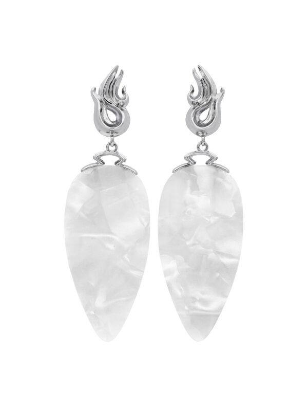 CHÖNYI EARRINGS - PEARLY DROP - RHODIUM VERMEIL