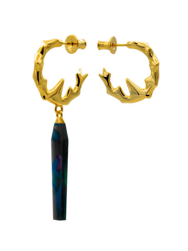 CHIKHAI ASYMMETRICAL HOOP - DARK COSMIC DROP - GOLD
