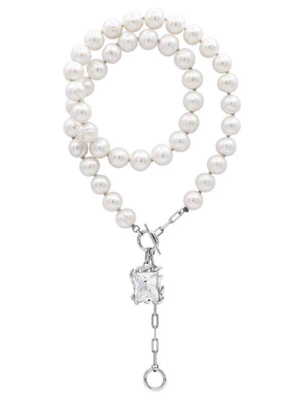 GRAND KYENAY PEARL NECKLACE WITH CLEAR GEM - Image 3